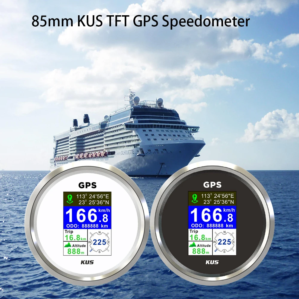 KUS 85mm Digital GPS Speedometer Odometer 999.9 km/h (mph knots available) with Altitude 12V 24V for Auto Car Motorcycle Boat
KUS 85mm Digital GPS Speedometer Odometer 999.9 km/h (mph knots available) with Altitude 12V 24V for Auto Car Motorcycle Boat