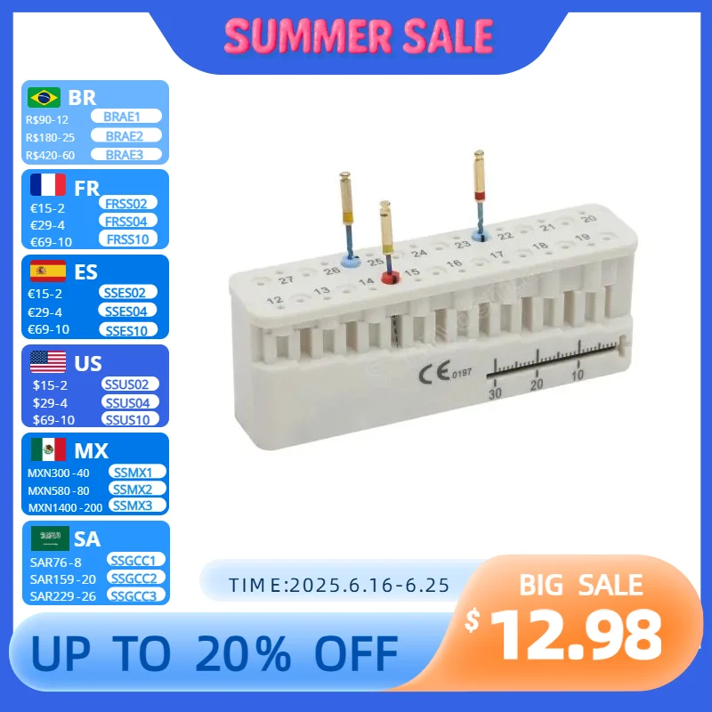 Dental Endodontic Files Block Endo Files Measuring Block 134 Degree Autoclaval Sterilization Endo Ruler Dental Instrument
Dental Endodontic Files Block Endo Files Measuring Block 134 Degree Autoclaval Sterilization Endo Ruler Dental Instrument