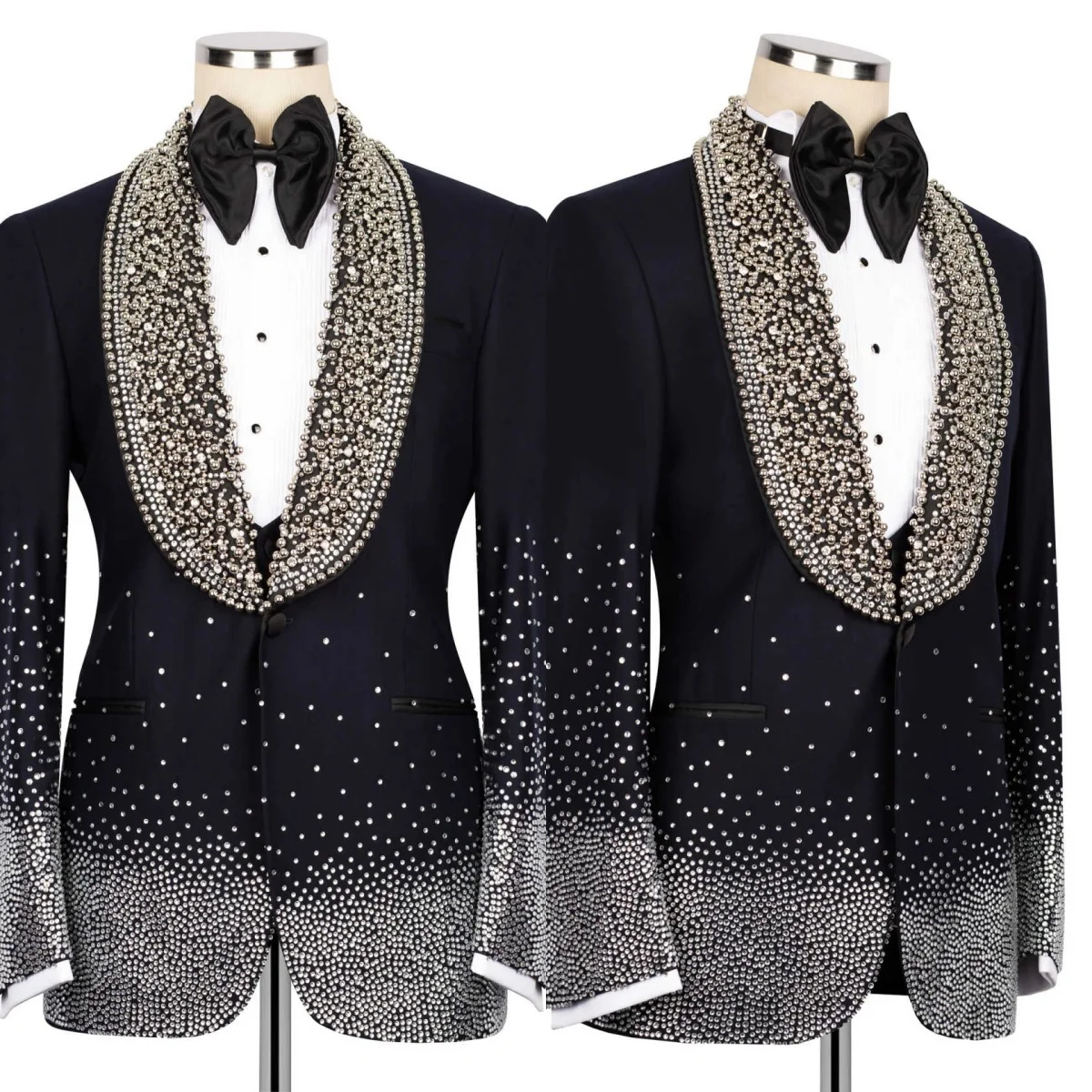 Luxurious 2 Pieces Men Suits One Button Shawl Lapel Groom Wedding Tuxedos Beaded Male Prom Blazers Customized
Luxurious 2 Pieces Men Suits One Button Shawl Lapel Groom Wedding Tuxedos Beaded Male Prom Blazers Customized