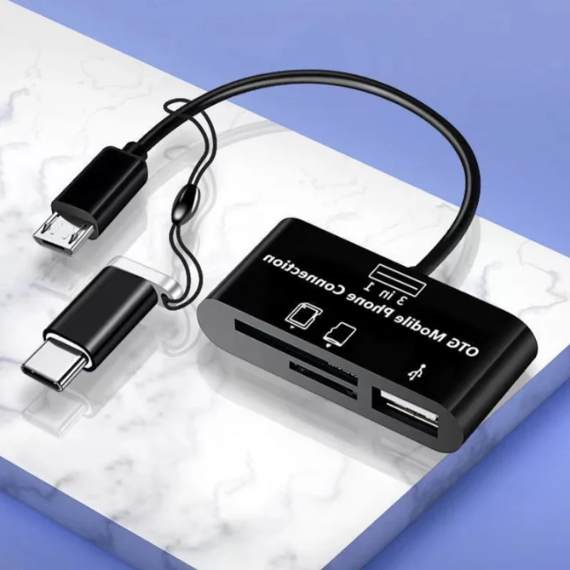 Многопортовый конвертер-концентратор 3 в 1, адаптер Type-c/Micro-B/Micro USB к USB A OTG, устройство чтения карт памяти TF SD для Android и ноутбуков
Многопортовый конвертер-концентратор 3 в 1, адаптер Type-c/Micro-B/Micro USB к USB A OTG, устройство чтения карт памяти TF SD для Android и ноутбуков
