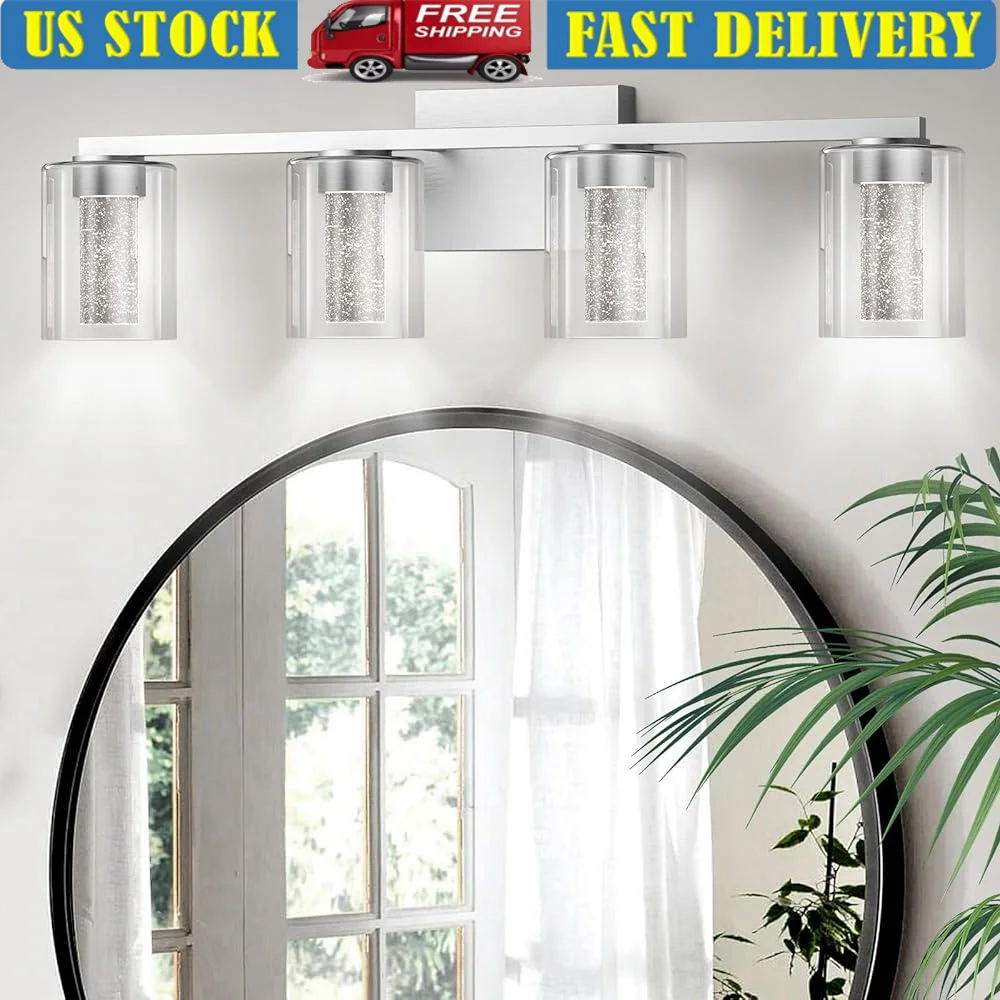 Dimmable LED Bathroom Vanity Light Fixtures 4-Light Brushed Nickel Modern Wall Sconce 5 Color Modes Energy Efficient Design
Dimmable LED Bathroom Vanity Light Fixtures 4-Light Brushed Nickel Modern Wall Sconce 5 Color Modes Energy Efficient Design
