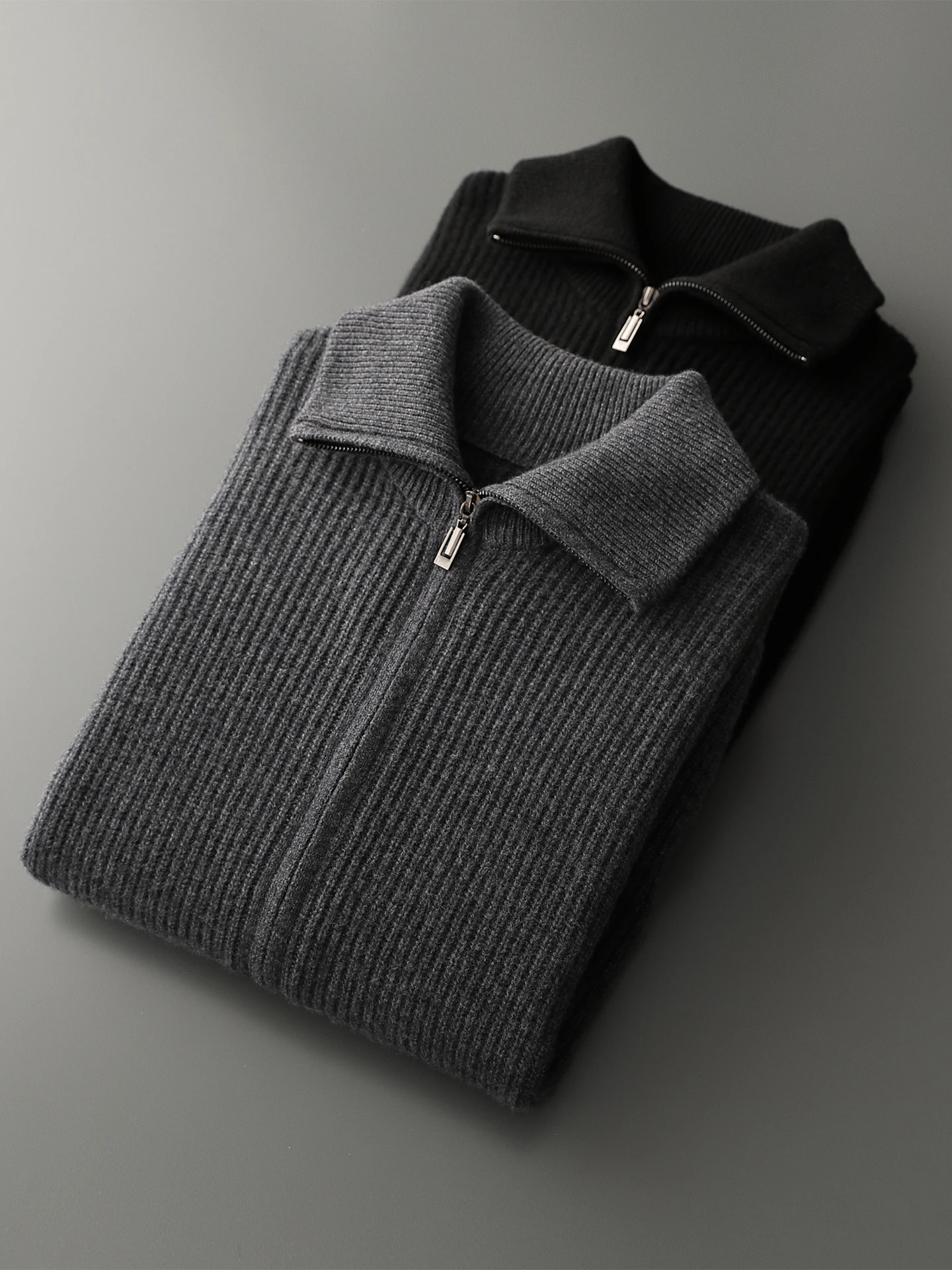 Autumn Winter High-end Men's 100% Pure Wool Cardigan Sweater Soild Zip-up Turn-down Collar Knitted Jacket Versatile Smart Casual
Autumn Winter High-end Men's 100% Pure Wool Cardigan Sweater Soild Zip-up Turn-down Collar Knitted Jacket Versatile Smart Casual