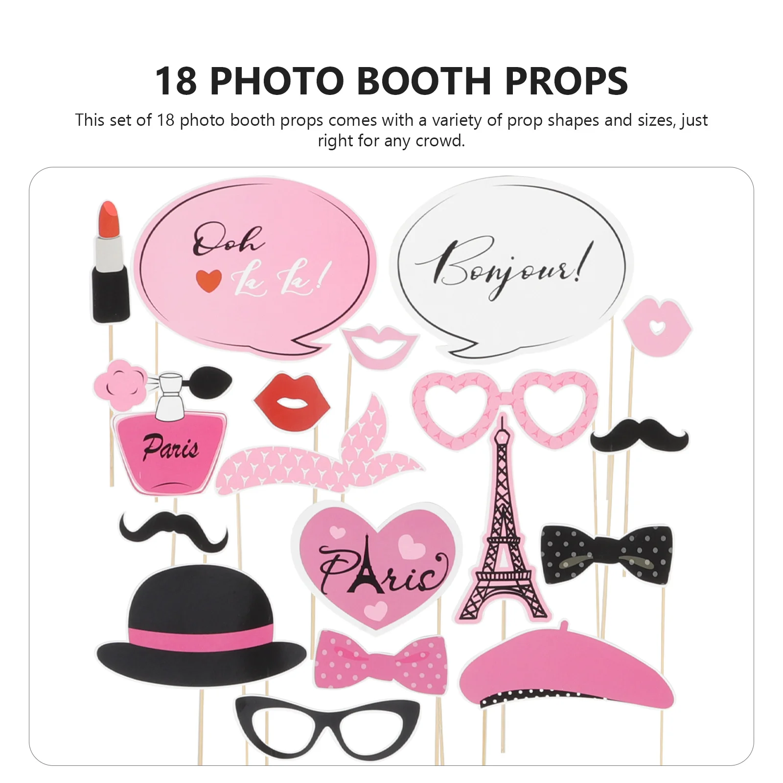 18Pcs Props Set Photo Booth Kit Party Decorations Suitable for Shower Birthday Photography Photo Props 
18Pcs Props Set Photo Booth Kit Party Decorations Suitable for Shower Birthday Photography Photo Props