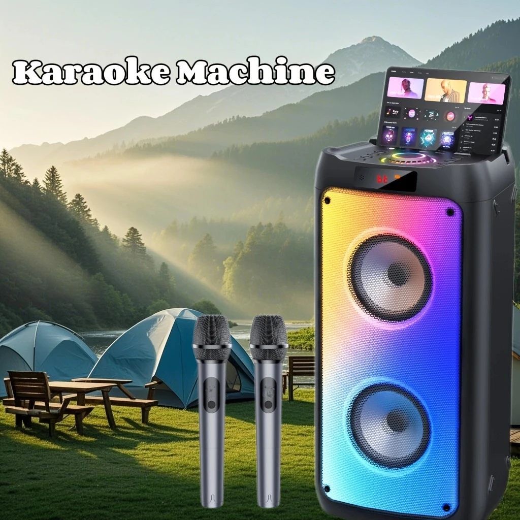 Wireless Bluetooth Speaker, Karaoke Machine with 2 Microphone, Home Karaoke System with LED Party Light, Remote Control
Wireless Bluetooth Speaker, Karaoke Machine with 2 Microphone, Home Karaoke System with LED Party Light, Remote Control