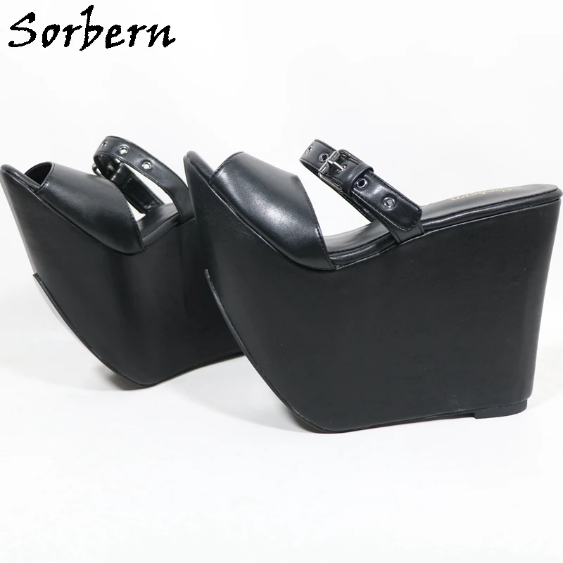 Sorbern Black Matte Women Slippers Upwards Slip On Open Toe Slides Unisex High Front Low Heel Special Customized Mules
Sorbern Black Matte Women Slippers Upwards Slip On Open Toe Slides Unisex High Front Low Heel Special Customized Mules