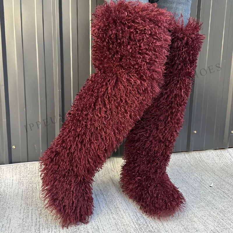 Женские сапоги из монгольского меха IPPEUM, зимние сапоги до бедра 2025 года
Женские сапоги из монгольского меха IPPEUM, зимние сапоги до бедра 2025 года