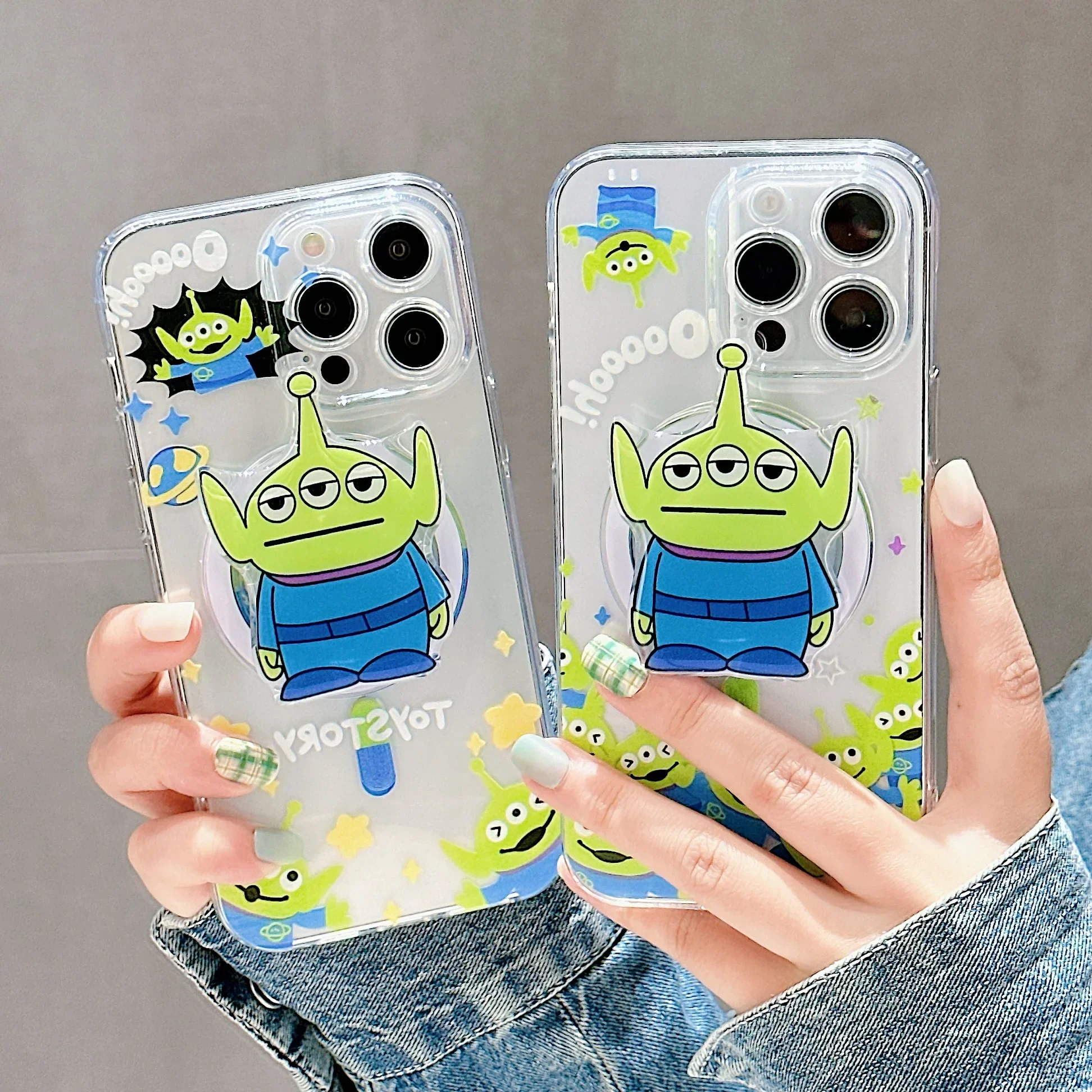 Cartoon Toy Story Alien for Magsafe Magnetic Bracket Phone Case for IPhone 16 15 14 13 12 11 Pro Max Clear Soft Back Cover Funda
Cartoon Toy Story Alien for Magsafe Magnetic Bracket Phone Case for IPhone 16 15 14 13 12 11 Pro Max Clear Soft Back Cover Funda