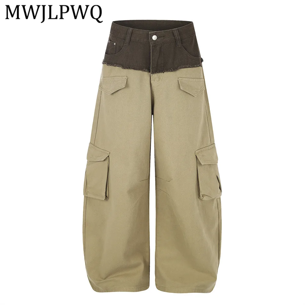 MWJLPWQ Men Stylish Loose-Fit Cargo Pants Contrasting Color Waistband Unique Design Multiple Pockets Cut Wide-Leg Trousers 16722
MWJLPWQ Men Stylish Loose-Fit Cargo Pants Contrasting Color Waistband Unique Design Multiple Pockets Cut Wide-Leg Trousers 16722
