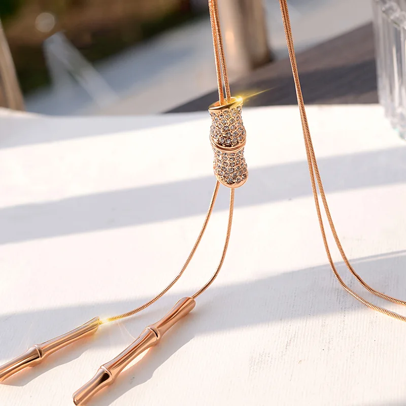 Versatile, fashionable and simple pendants, four-season green bamboo necklace, sweater chain, women's long necklace
Versatile, fashionable and simple pendants, four-season green bamboo necklace, sweater chain, women's long necklace