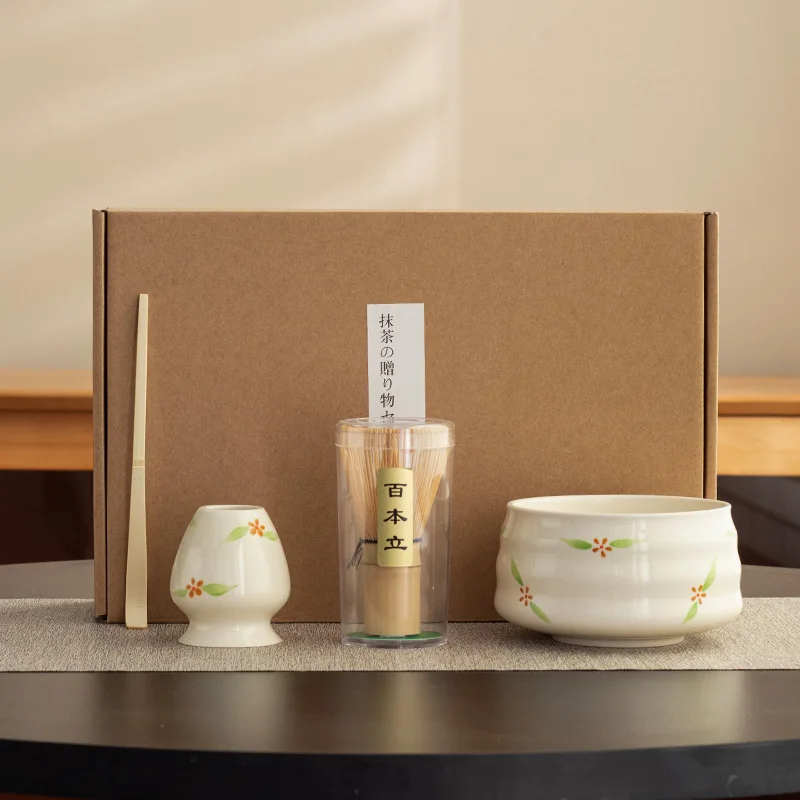 BespritGift Japanese Floral Hand Painted Matcha Bowl Set Ceramic Tea Whisk Bamboo Scoop Tea Tools 4pc Tea Ceremony Accessories
BespritGift Japanese Floral Hand Painted Matcha Bowl Set Ceramic Tea Whisk Bamboo Scoop Tea Tools 4pc Tea Ceremony Accessories