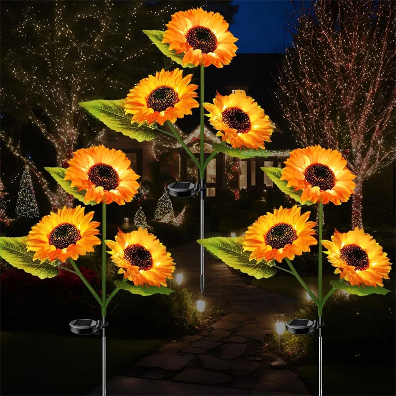 Outdoor Solar LED Garden String Light Landscape Decor 1/3 Head LED Solar Sunflower Lawn Lamp Yard Light Wedding Decorations
Outdoor Solar LED Garden String Light Landscape Decor 1/3 Head LED Solar Sunflower Lawn Lamp Yard Light Wedding Decorations