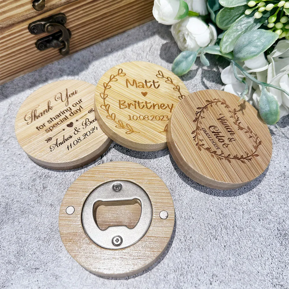 Personalized Engraved Wooden Round Bottle Opener Customized Save The Date Wedding Birthday Party Favours For Guests
Personalized Engraved Wooden Round Bottle Opener Customized Save The Date Wedding Birthday Party Favours For Guests