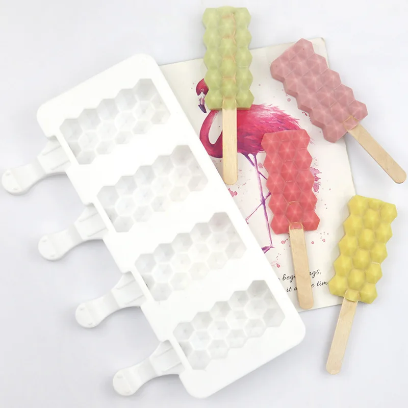 4 Cavities Diamond Ice Cream Maker Silicone Mold Popsicle Ice Cube Tray Homemade Cheese Pudding Mold Gifts Kitchen Accessories
4 Cavities Diamond Ice Cream Maker Silicone Mold Popsicle Ice Cube Tray Homemade Cheese Pudding Mold Gifts Kitchen Accessories