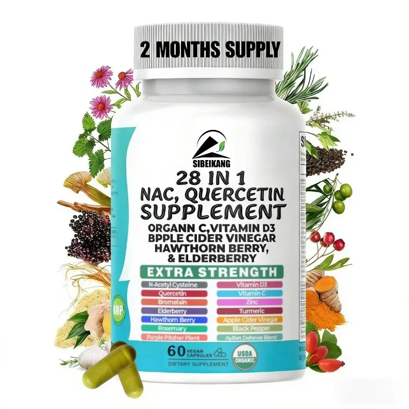 NAC capsules contain quercetin, zinc, bromelain,vitamin,apple cider vinegar, elderberry, hawthorn,turmeric-immune health support
NAC capsules contain quercetin, zinc, bromelain,vitamin,apple cider vinegar, elderberry, hawthorn,turmeric-immune health support