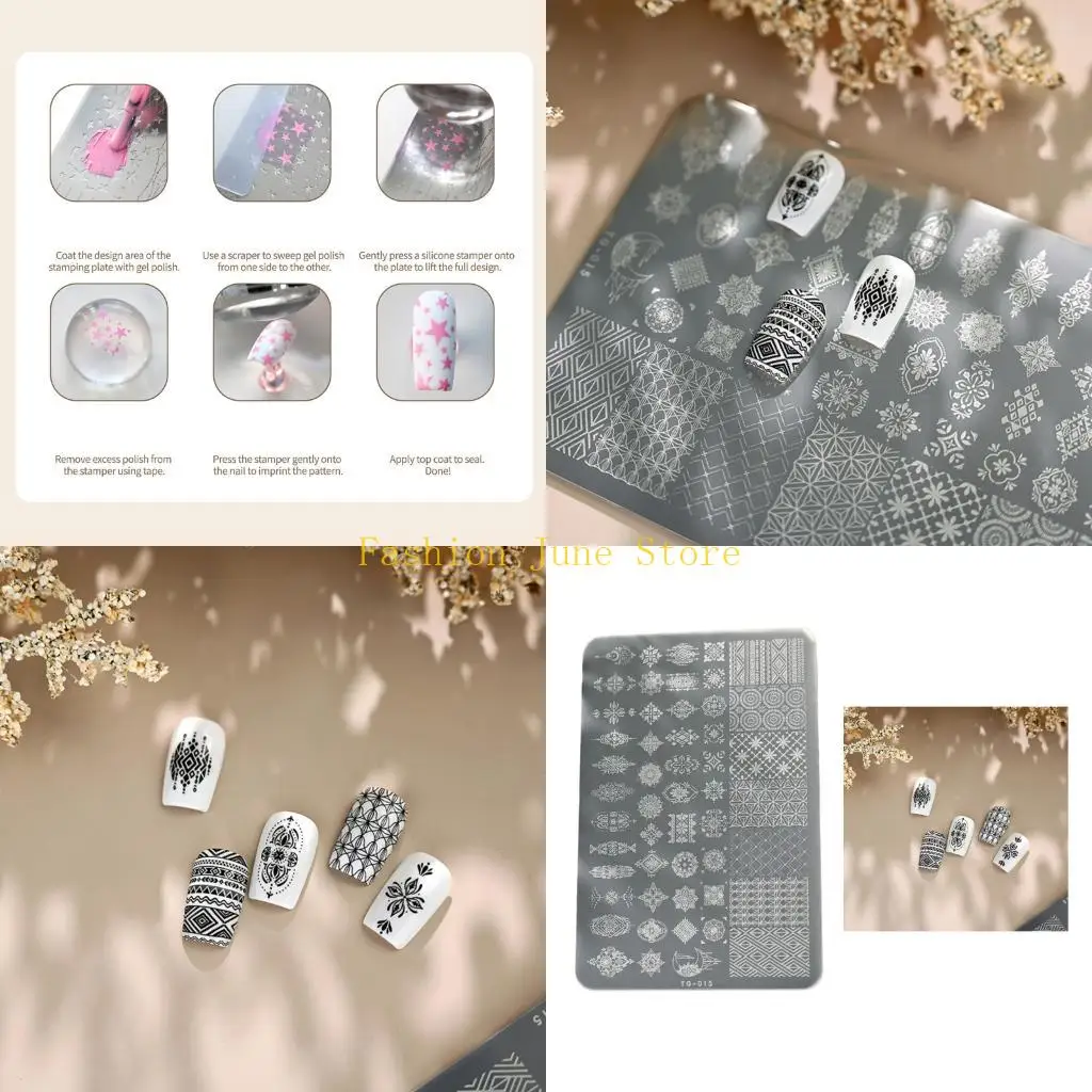 N5KA Stainless Steel Art Stamping Plate Checkered Striped Houndstooth Patterns
N5KA Stainless Steel Art Stamping Plate Checkered Striped Houndstooth Patterns