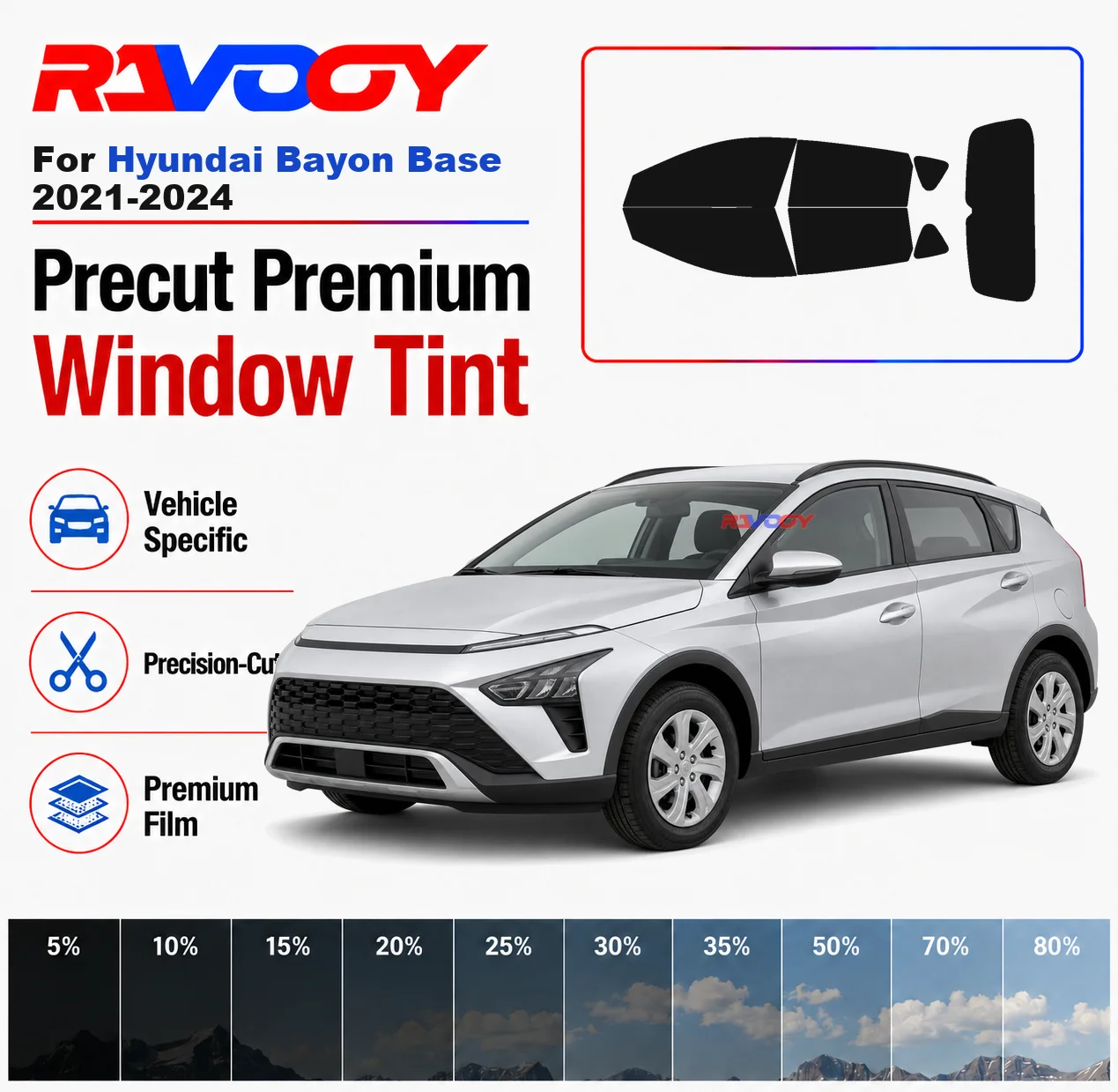 Premium Precut Window Tint Kit Front Rear Windows Rear Windshield For Hyundai Bayon Base 2021-2024 Car Solar Nano Ceramic Film
Premium Precut Window Tint Kit Front Rear Windows Rear Windshield For Hyundai Bayon Base 2021-2024 Car Solar Nano Ceramic Film