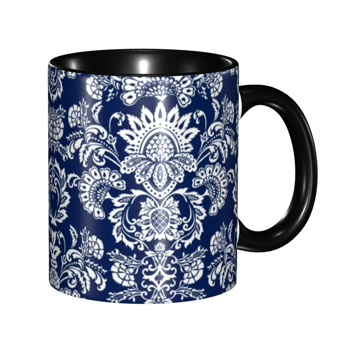 DIY White And Blue Damask Ceramic Mugs Custom Bohemian Floral Paisley Style Coffee Cups Creative Present
DIY White And Blue Damask Ceramic Mugs Custom Bohemian Floral Paisley Style Coffee Cups Creative Present