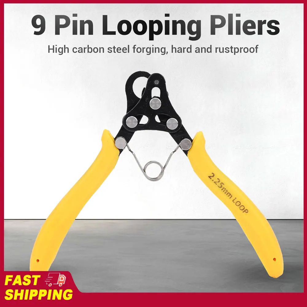 9 Pin Looping Pliers Looping Pliers Tool 2.25mm One Step Looper for 18-26 Gauges Craft Wire Golden Silver Copper Iron Winding
9 Pin Looping Pliers Looping Pliers Tool 2.25mm One Step Looper for 18-26 Gauges Craft Wire Golden Silver Copper Iron Winding