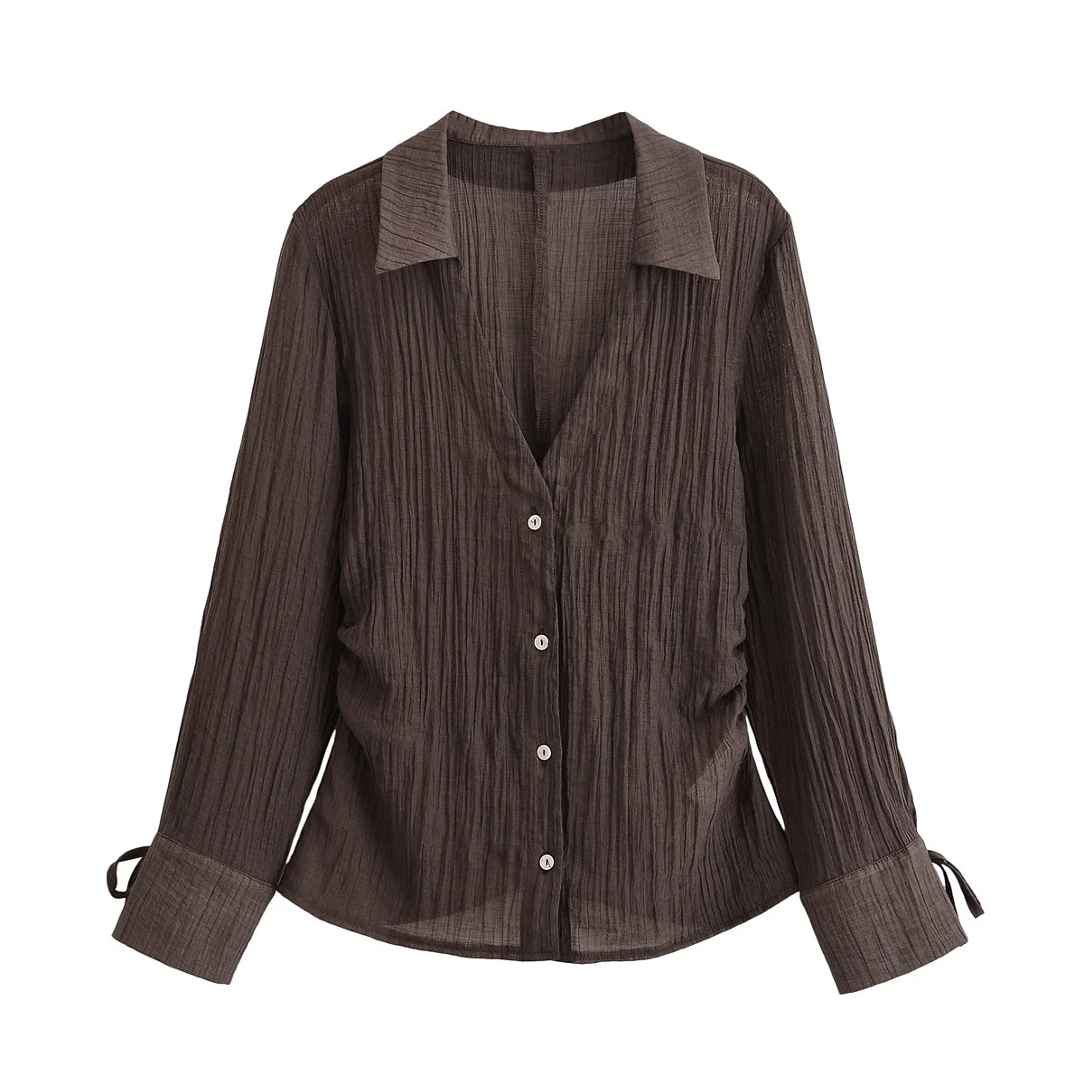 BM&MD&ZA Women's Casual Elegant Thin Slightly Sheer V - neck Long - sleeved Pleated Blouse with Bow - tied Cuffs
BM&MD&ZA Women's Casual Elegant Thin Slightly Sheer V - neck Long - sleeved Pleated Blouse with Bow - tied Cuffs