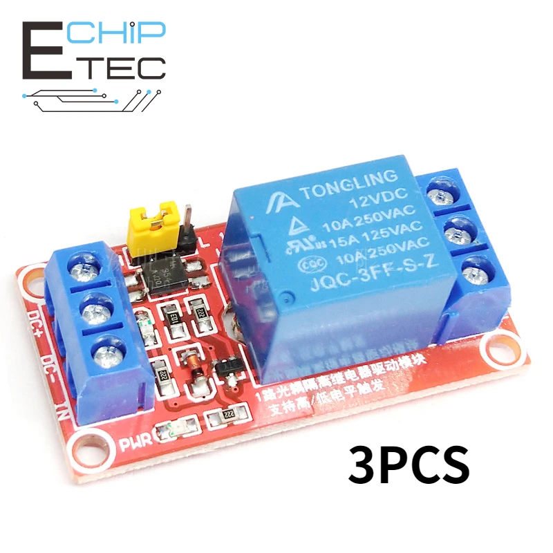3PCS 1 Channel Relay Module with Optocoupler 12V One Relay Expansion Board high and low level trigger Relay Module
3PCS 1 Channel Relay Module with Optocoupler 12V One Relay Expansion Board high and low level trigger Relay Module