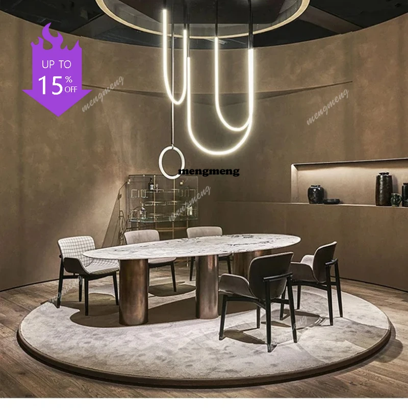 F07 Trending Villa Home Design Corrosion/Heat/Easy-Clean Italian Luxury Stainless Steel Dining Table, Oval Imported Stone Tablet
F07 Trending Villa Home Design Corrosion/Heat/Easy-Clean Italian Luxury Stainless Steel Dining Table, Oval Imported Stone Tablet