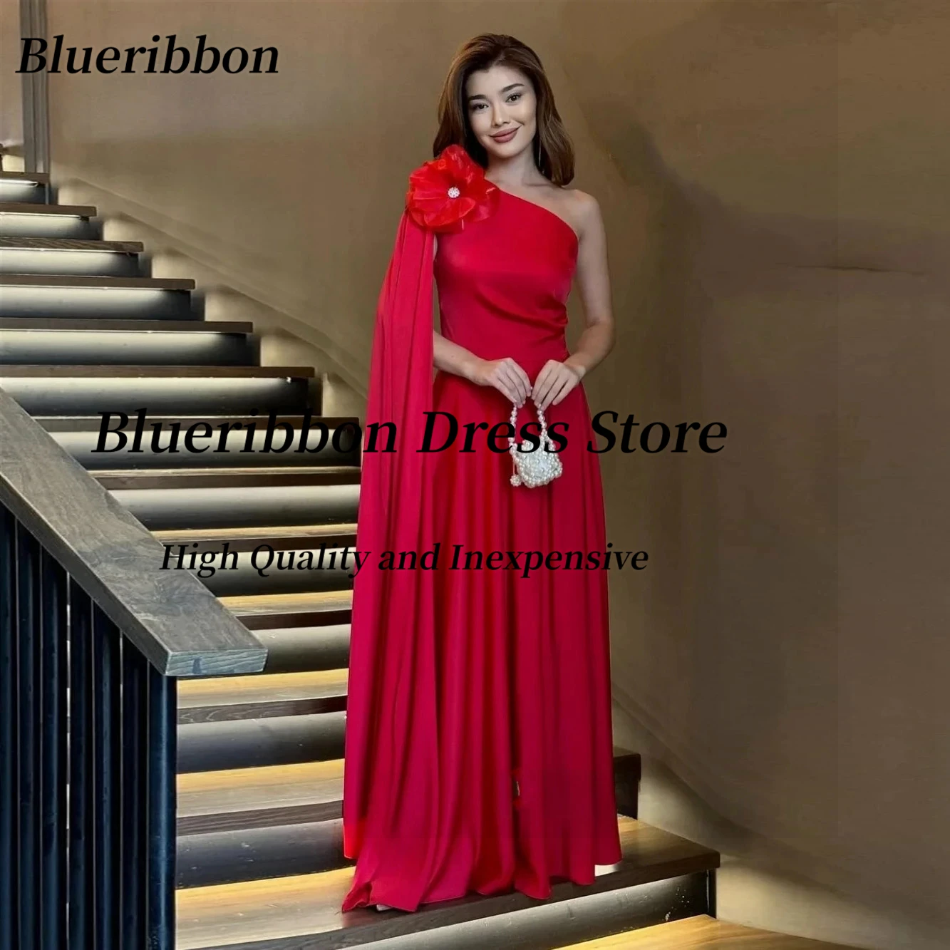 Blueribbon Customized One Should Prom Dresses with Flower Flutter Sleeve Evening Gown Saudi Arabia Women Wear Formal Party Dress
Blueribbon Customized One Should Prom Dresses with Flower Flutter Sleeve Evening Gown Saudi Arabia Women Wear Formal Party Dress