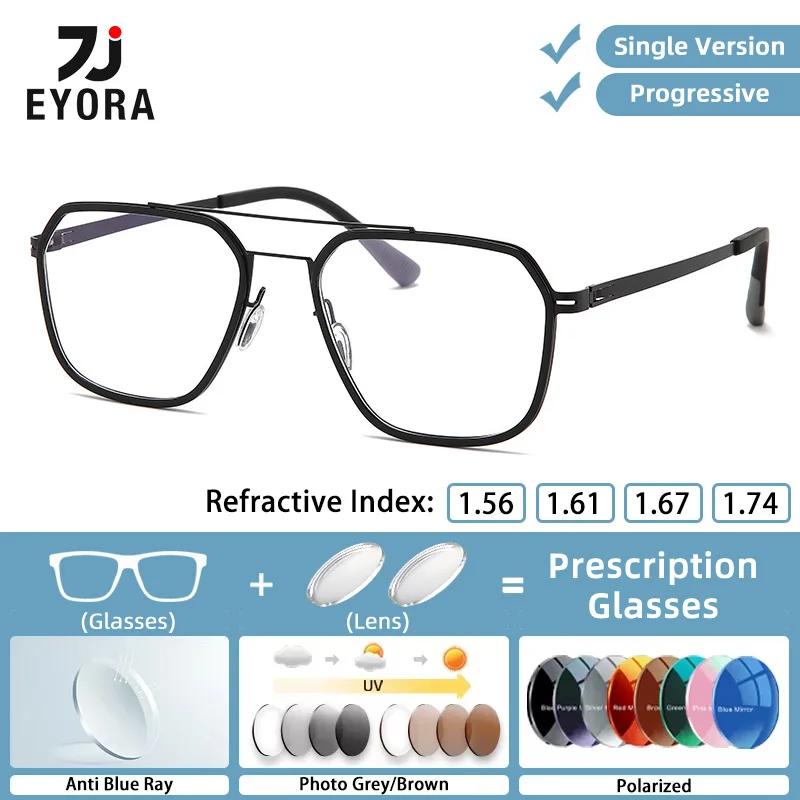 EYORA Retro Double-bar Ultralight Men Reading Glasses Myopia Eyewear Hyperopia Anti Blue Light Progressive Photochromic Eyewear
EYORA Retro Double-bar Ultralight Men Reading Glasses Myopia Eyewear Hyperopia Anti Blue Light Progressive Photochromic Eyewear
