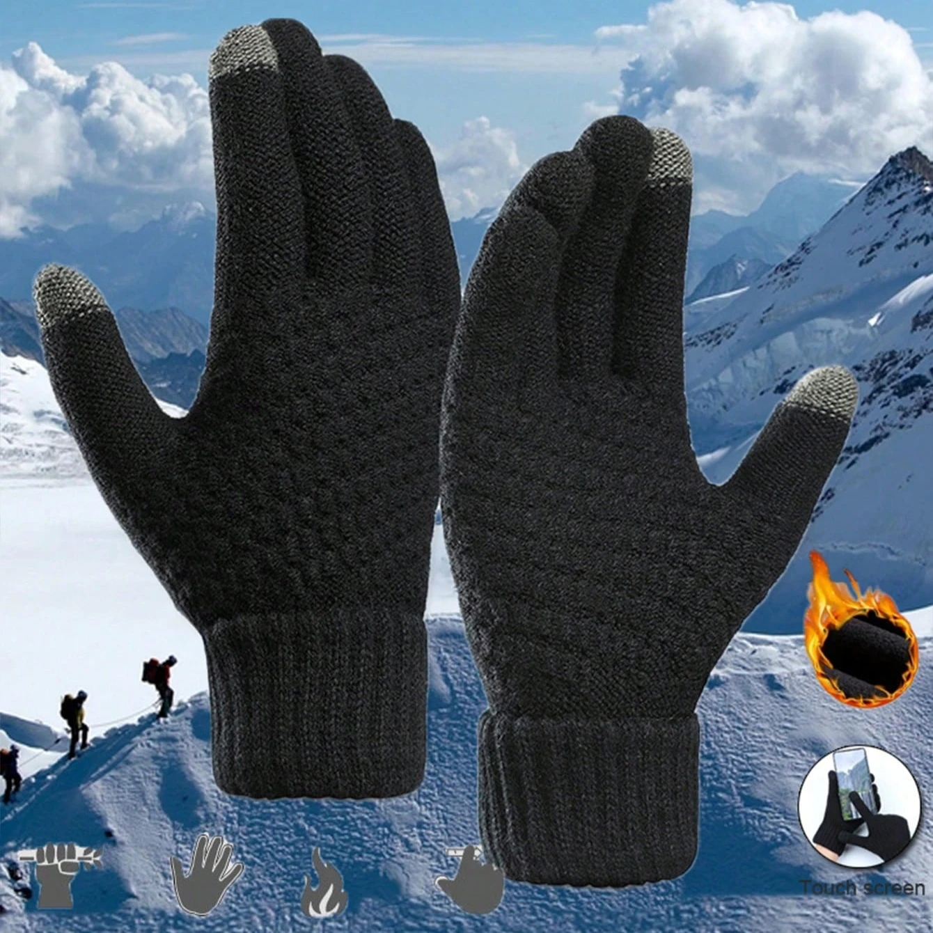Winter Gloves for Men Women - Upgraded Touch Screen Cold Weather Thermal Warm Knit Glove for Running Driving Hiking
Winter Gloves for Men Women - Upgraded Touch Screen Cold Weather Thermal Warm Knit Glove for Running Driving Hiking