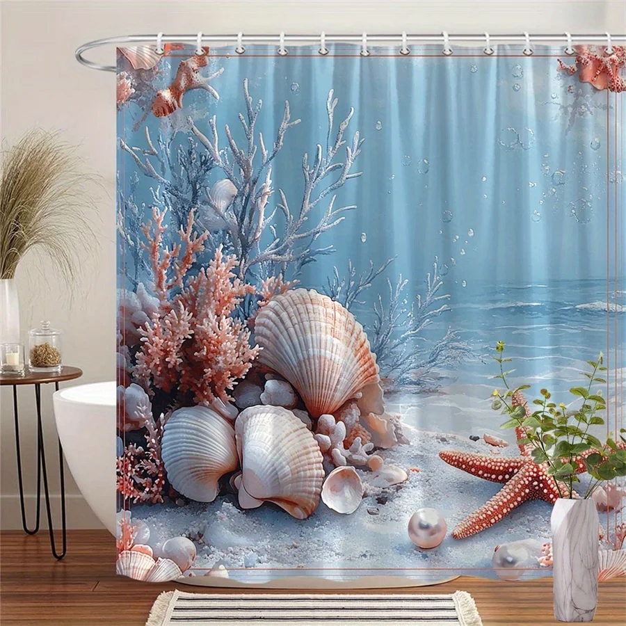 1 шт. Занавеска для душа Surreal Beach Scene с яркими коралловыми рифами, розовыми и оранжевыми морская звездами, ракушками - мечтательные пастельные цвета, 70,86
1 шт. Занавеска для душа Surreal Beach Scene с яркими коралловыми рифами, розовыми и оранжевыми морская звездами, ракушками - мечтательные пастельные цвета, 70,86