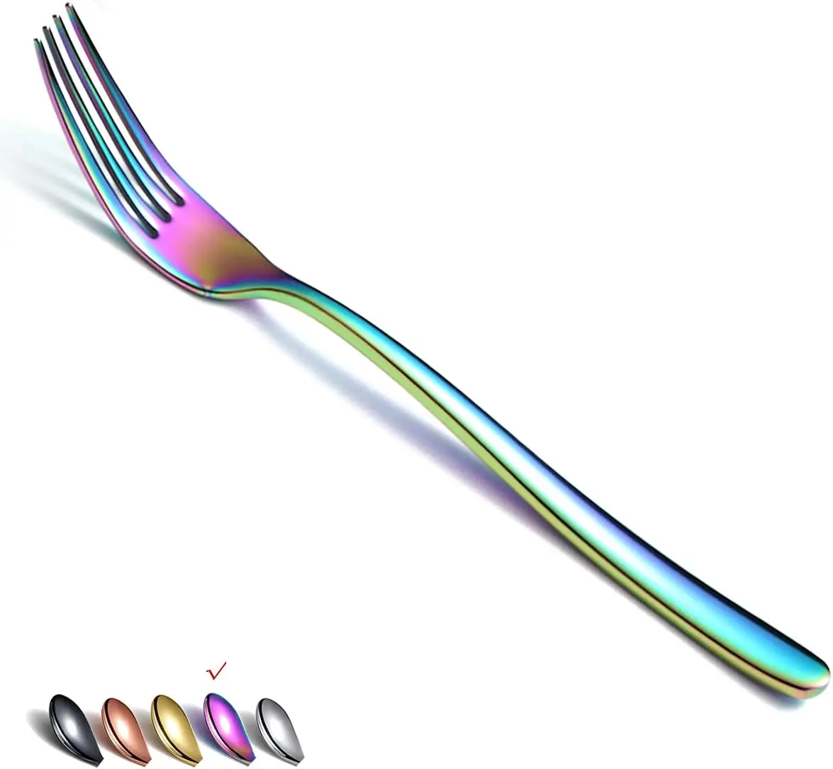 6-Piece Rainbow Stainless Steel Dinner Forks, 8-inch, Dishwasher Safe, Modern Design
6-Piece Rainbow Stainless Steel Dinner Forks, 8-inch, Dishwasher Safe, Modern Design