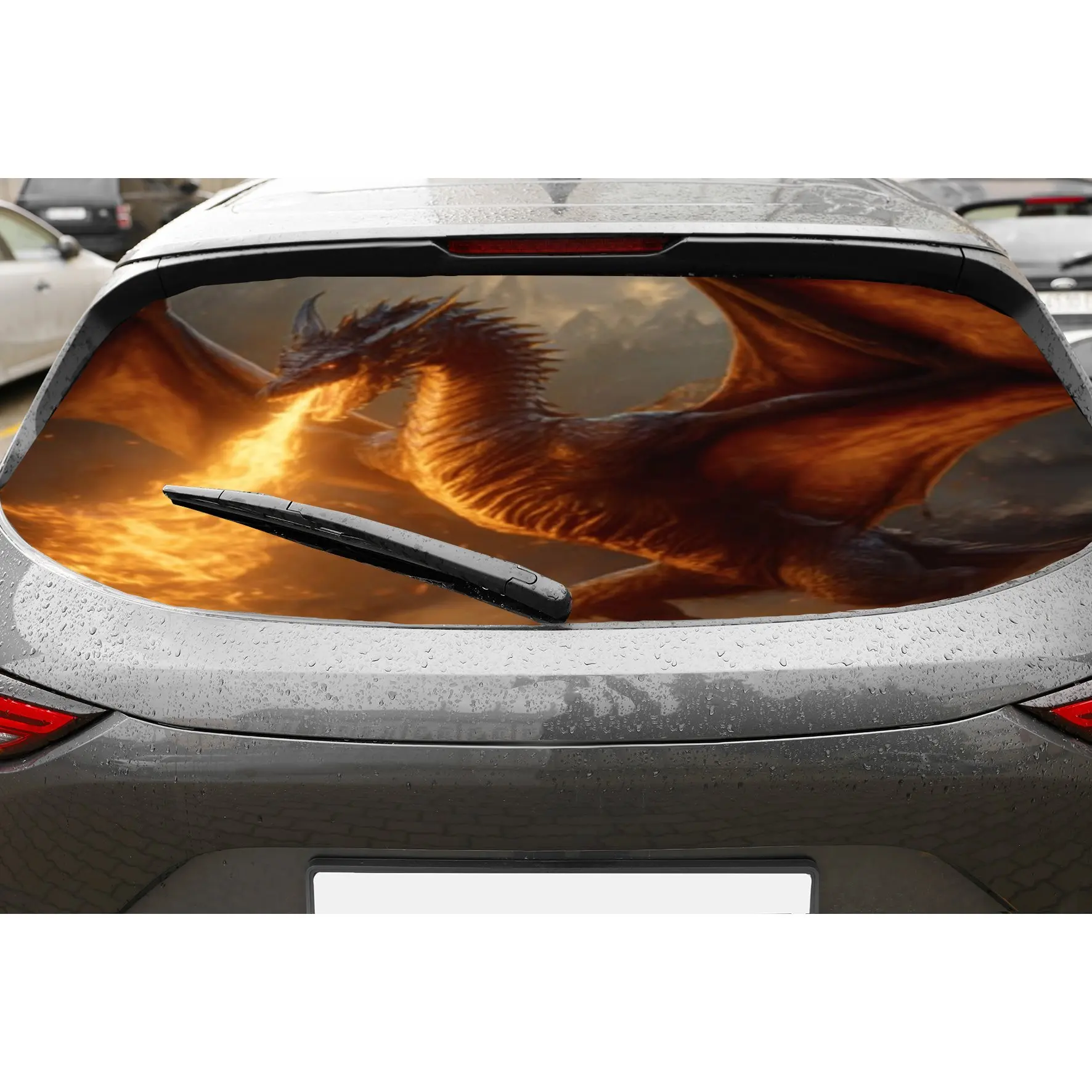 A fire-breathing dragon PVC material self-adhesive waterproof car rear window sticker, easy to paste without falling off, waterp 
A fire-breathing dragon PVC material self-adhesive waterproof car rear window sticker, easy to paste without falling off, waterp