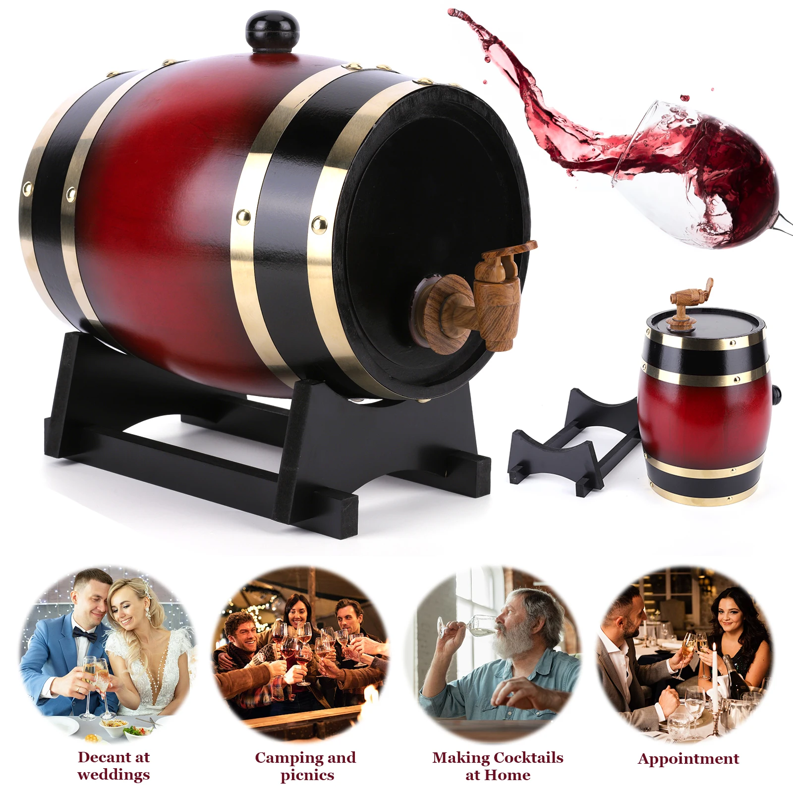 3L Wine Barrel With Faucet For Beer Whiskey Cocktail Vintage Wood Barrels Timber Barrel For Bar Home Rum Port Bourbon Storage
3L Wine Barrel With Faucet For Beer Whiskey Cocktail Vintage Wood Barrels Timber Barrel For Bar Home Rum Port Bourbon Storage