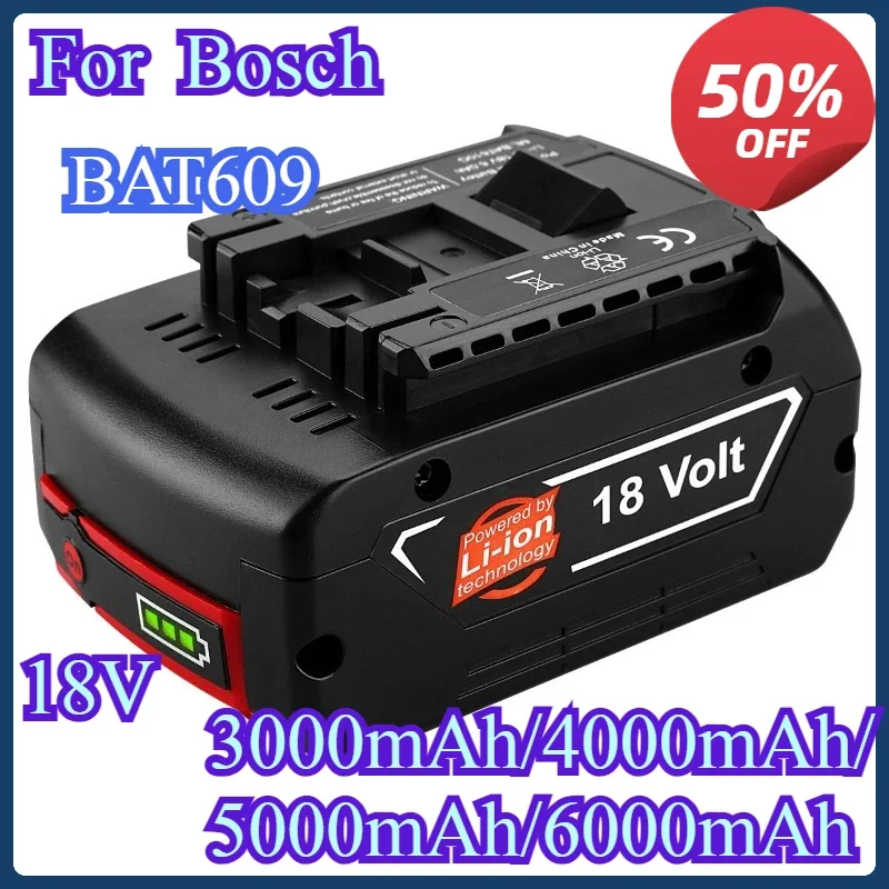 18V Battery 6.0Ah for Bosch Electric Drill 18V Rechargeable Li-ion Battery BAT609, BAT609G, BAT618, BAT618G, BAT614
18V Battery 6.0Ah for Bosch Electric Drill 18V Rechargeable Li-ion Battery BAT609, BAT609G, BAT618, BAT618G, BAT614