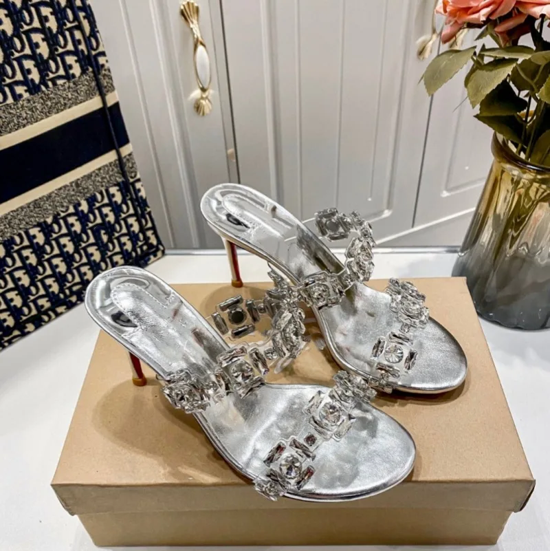 Open Toe Crystal Women Sandals Silver Slip on Slippers Summer Fine Heel Shoes Slingback Female Pumps Zapatos Mujer
Open Toe Crystal Women Sandals Silver Slip on Slippers Summer Fine Heel Shoes Slingback Female Pumps Zapatos Mujer