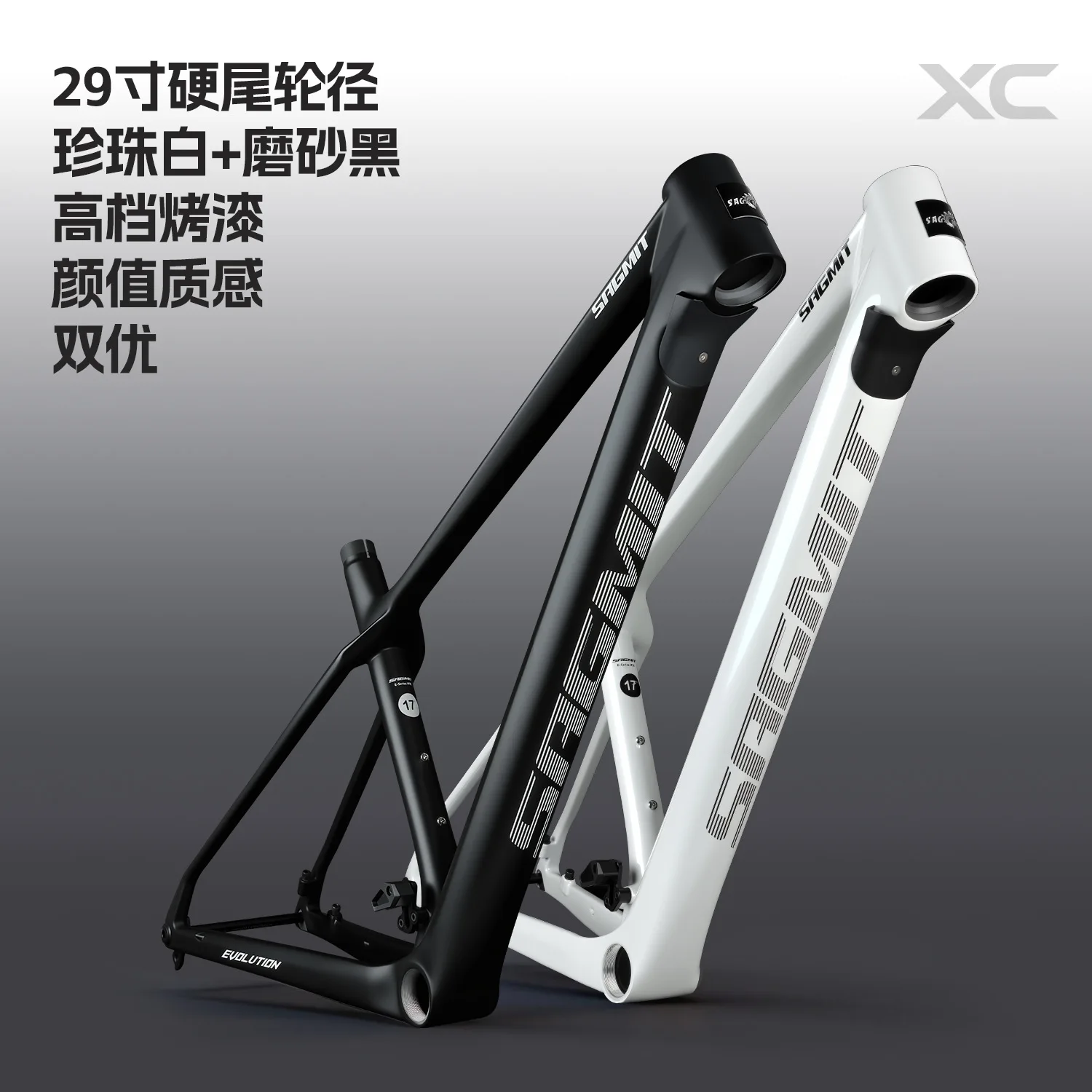 SAGMIT Full Carbon Hardtail XC Mountain Bike Frame 29 Inch Internal Cable Routing 148mm Boost Thru Axle DUB Compatible Off-Road
SAGMIT Full Carbon Hardtail XC Mountain Bike Frame 29 Inch Internal Cable Routing 148mm Boost Thru Axle DUB Compatible Off-Road