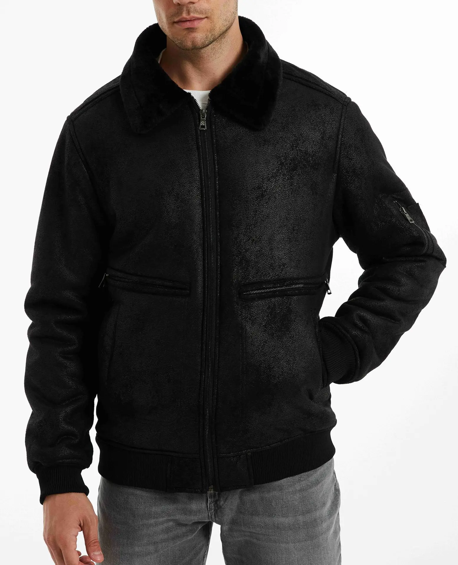 Jackets Fleece Multi-pocket Male High Quality Vintage Classical Mens PU Leather Mens Winter Autumn Fur Collar Jacket PU Leather
Jackets Fleece Multi-pocket Male High Quality Vintage Classical Mens PU Leather Mens Winter Autumn Fur Collar Jacket PU Leather