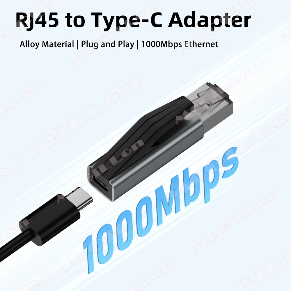 1000Mbps USB C to Ethernet Adapter Type-C Female to RJ45 Male Adapter Portable 1Gbps Gigabit Network Card for Macbook Pro Laptop
1000Mbps USB C to Ethernet Adapter Type-C Female to RJ45 Male Adapter Portable 1Gbps Gigabit Network Card for Macbook Pro Laptop