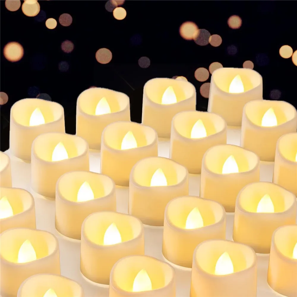 12/24Pcs Pack Flameless LED Candle Wishing Tea Light Warm White Battery Operated Candles Halloween Christmas Wedding Decor 
12/24Pcs Pack Flameless LED Candle Wishing Tea Light Warm White Battery Operated Candles Halloween Christmas Wedding Decor