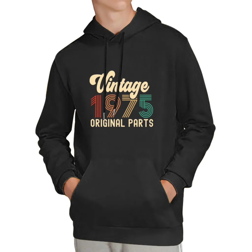 Vintage 1975 Original Parts Born In Birthday Cotton Pullover Hoodie Men Women Unisex Hip Hop Style Sweatshirt
Vintage 1975 Original Parts Born In Birthday Cotton Pullover Hoodie Men Women Unisex Hip Hop Style Sweatshirt