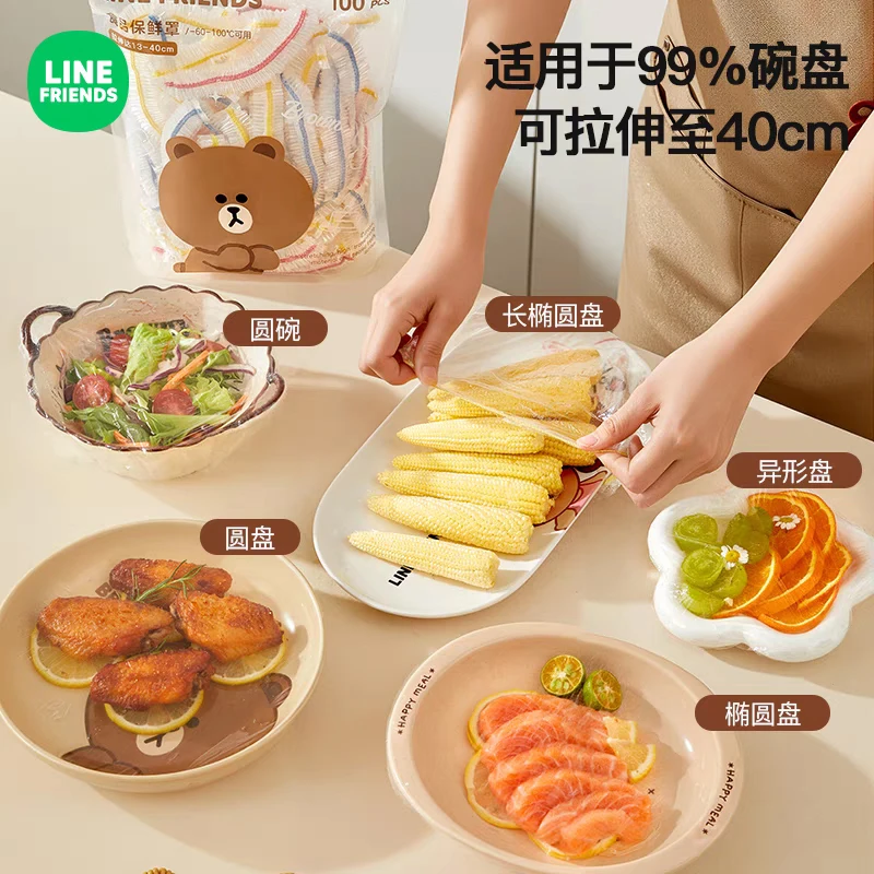 Linefriends Disposable Plastic Wrap Food Grade Thickened Fresh Bag Storage Box Bown Sally Cute Interior Decorations 
Linefriends Disposable Plastic Wrap Food Grade Thickened Fresh Bag Storage Box Bown Sally Cute Interior Decorations