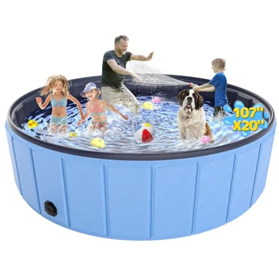 Extra Large Foldable Dog Pool 107x20 Heavy Duty Hard PVC Collapsible Dog Pool for Large Dogs and Leakproof Non-Slip Pet Wading
Extra Large Foldable Dog Pool 107x20 Heavy Duty Hard PVC Collapsible Dog Pool for Large Dogs and Leakproof Non-Slip Pet Wading