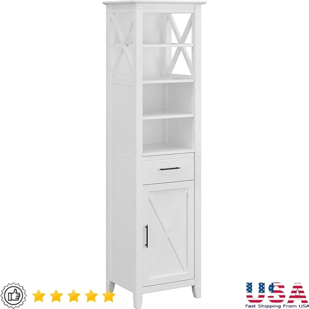 Narrow Bookcase Cabinet Adjustable Shelves Tall Bathroom Storage Unit with Drawer and Cabinet Living Room Organization
Narrow Bookcase Cabinet Adjustable Shelves Tall Bathroom Storage Unit with Drawer and Cabinet Living Room Organization