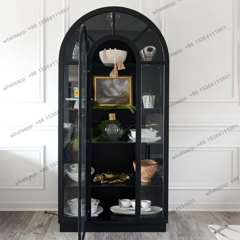 American light luxury solid wood display cabinet floor arched storage glass display cabinet
American light luxury solid wood display cabinet floor arched storage glass display cabinet