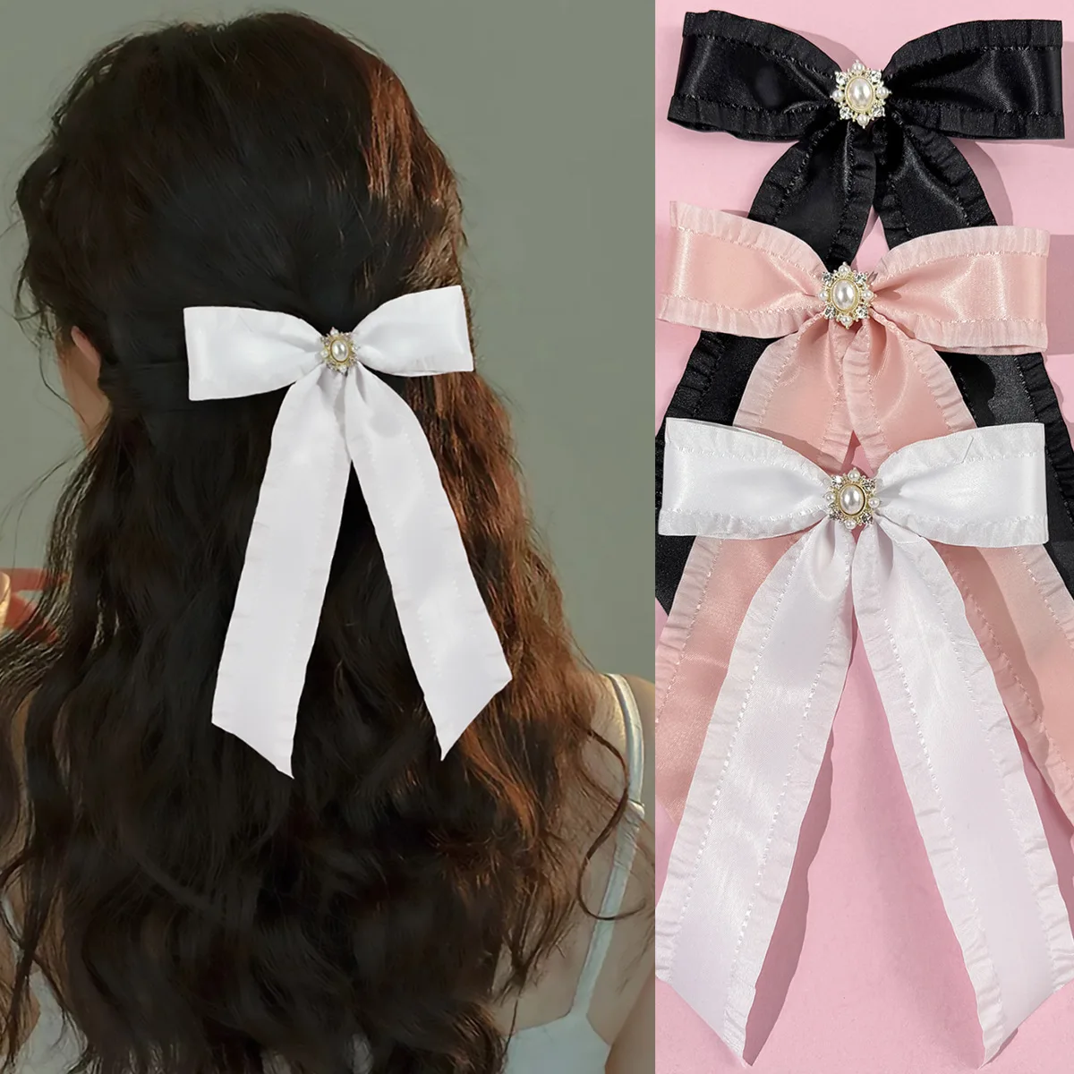 Korean Hair Accessory Fabric Lace Bow Ribbon Spring Clip Premium Feel Half-Up Hairstyle Fashionable Female Hairpin
Korean Hair Accessory Fabric Lace Bow Ribbon Spring Clip Premium Feel Half-Up Hairstyle Fashionable Female Hairpin