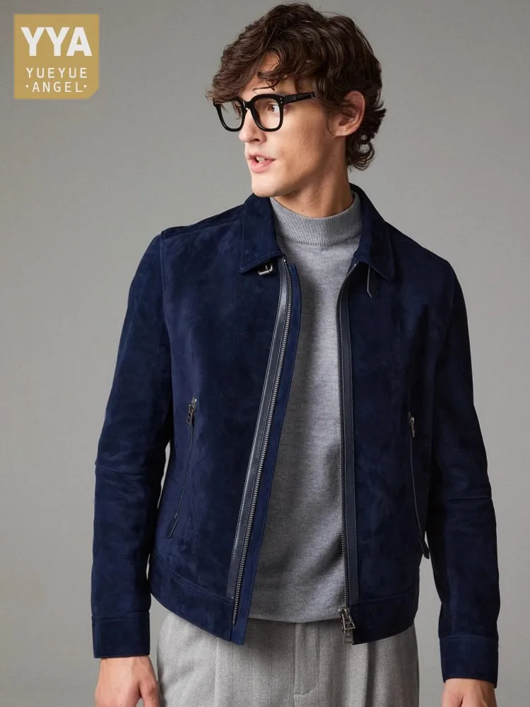 Male Genuine Suede Jackets Slim Fit Zipper Turndown Collar Short Coat Natural Suede Biker Autumn Fashion Luxury Youthful Style
Male Genuine Suede Jackets Slim Fit Zipper Turndown Collar Short Coat Natural Suede Biker Autumn Fashion Luxury Youthful Style