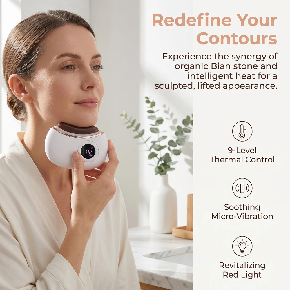 Electric Bian Stone Guasha Massager Adjustable 9 Intensity LED Light Hot Compress Face Body Scraping Massage Tool
Electric Bian Stone Guasha Massager Adjustable 9 Intensity LED Light Hot Compress Face Body Scraping Massage Tool