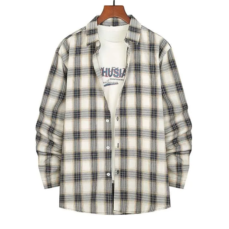 Men's Plaid Lapel Long Sve irt Autumn Winter New Sle Thi Winter Loose Fit irt for Men 
Men's Plaid Lapel Long Sve irt Autumn Winter New Sle Thi Winter Loose Fit irt for Men