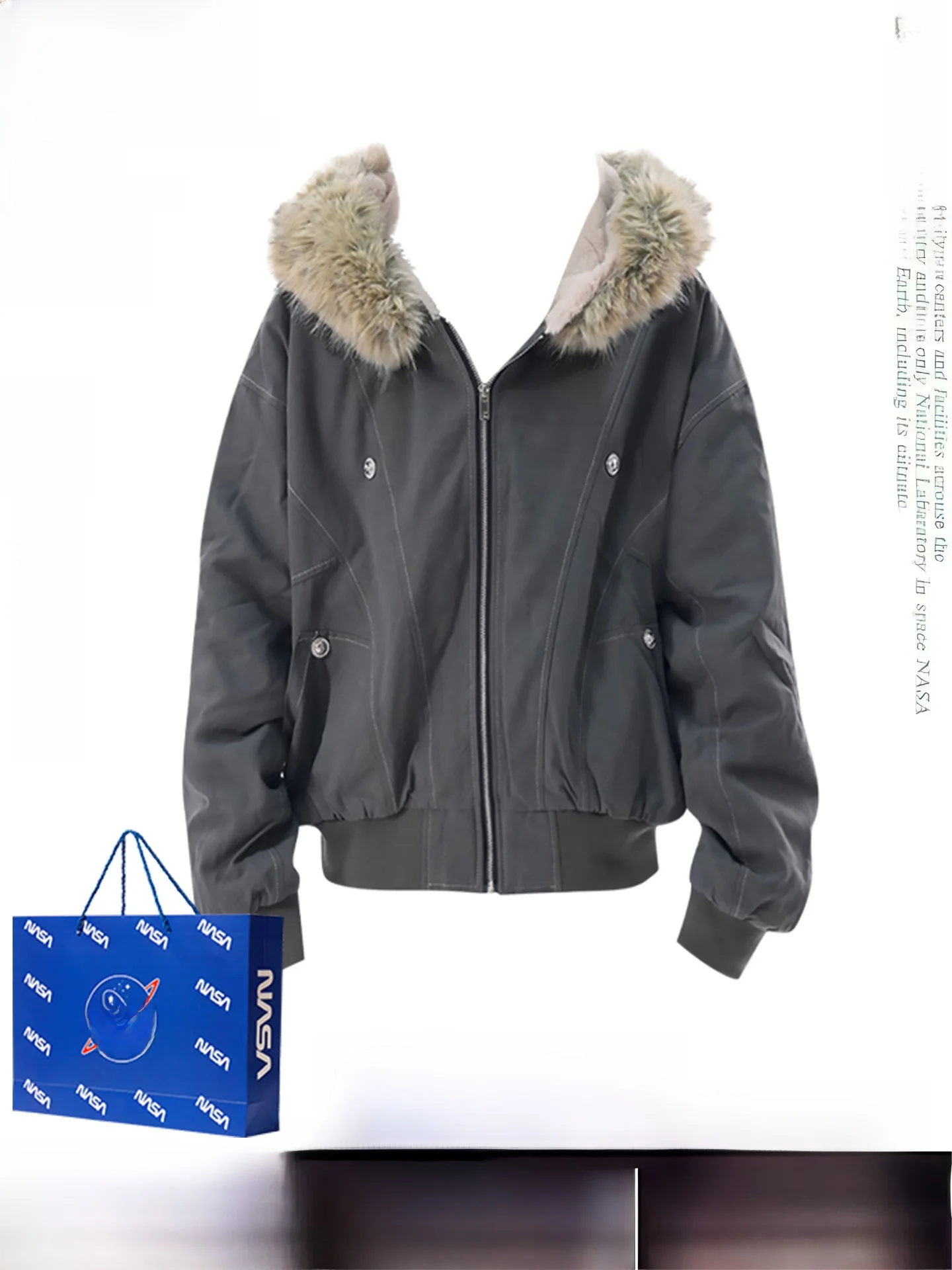 Retro American Fleece Lined Hooded Jacket Women's Winter Loose Fit Cotton Coat Upperwear Warm Fur Collar Zipper Closure
Retro American Fleece Lined Hooded Jacket Women's Winter Loose Fit Cotton Coat Upperwear Warm Fur Collar Zipper Closure