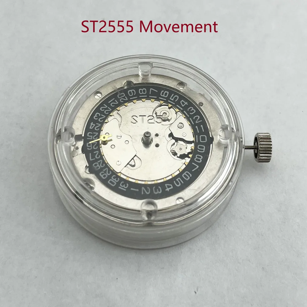 ST2555 automatic mechanical movement with black calendar at 3 o'clock and second hand at 9 o'clock for luxury men's ST2555 watch
ST2555 automatic mechanical movement with black calendar at 3 o'clock and second hand at 9 o'clock for luxury men's ST2555 watch