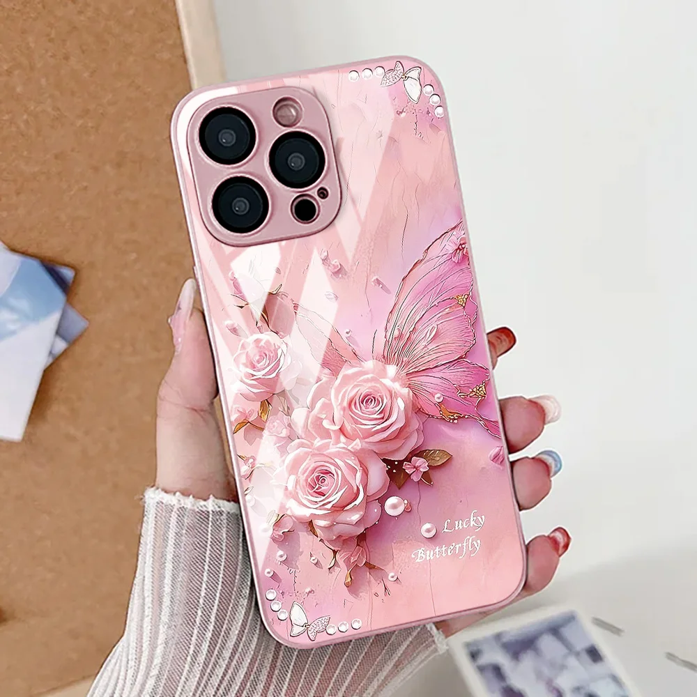 Butterfly Print Rose Flower Phone Case For iPhone 17 16 11 13 15 12 14 Pro Max 17 Air 16E 7 8 Plus SE XR Tempered Glass Cover
Butterfly Print Rose Flower Phone Case For iPhone 17 16 11 13 15 12 14 Pro Max 17 Air 16E 7 8 Plus SE XR Tempered Glass Cover
